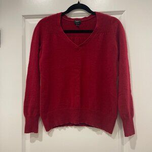 TALBOTS 100% CASHMERE RED V-NECK SWEATER WOMEN’S SOFT LUXE CLASSIC COZY - MEDIUM